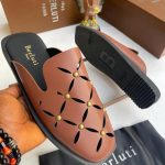 Berluti Cyrus Scritto Leather Slippers