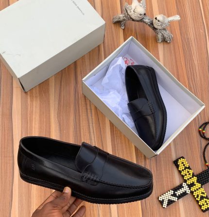Classic Black Leather Loafers