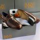 Brown Genuine Leather Men’s Loafers – Snake-Effect Luxury Footwear