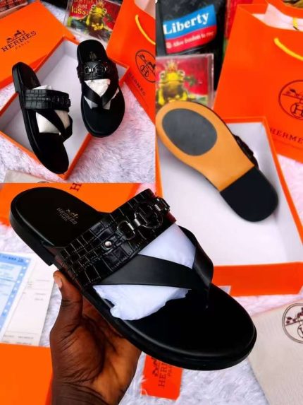 Luxury Leather Men’s Fashion Slippers