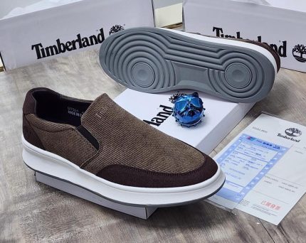 Timberland Brown Textured Slip-On Shoes