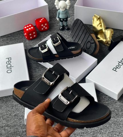 Pedro Double-Buckle Adjustable Slide Sandals