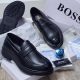 Boss Hugo Boss Black Leather Lug Sole Penny Loafers