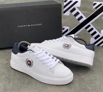 Tommy Hilfiger Varsity Logo Sneakers in Classic White