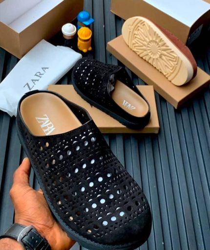 Zara Men's Perforated Cut-Out Mules