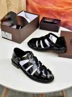 Pedro Men's Black Leather Slingback Sandals