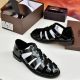 Pedro Men's Black Leather Slingback Sandals
