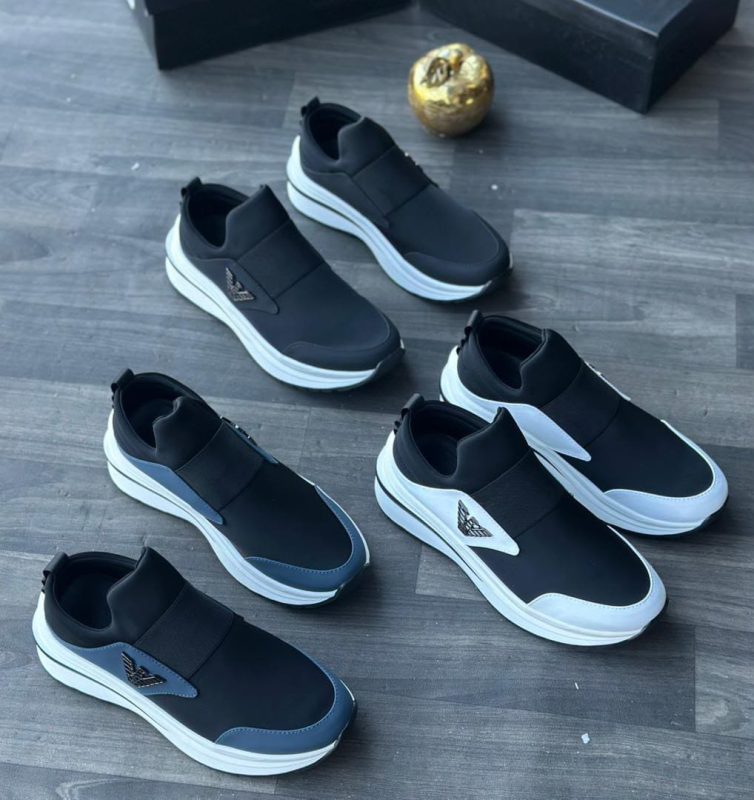 Emporio Armani Men's Eagle Logo Slip-On Sneakers